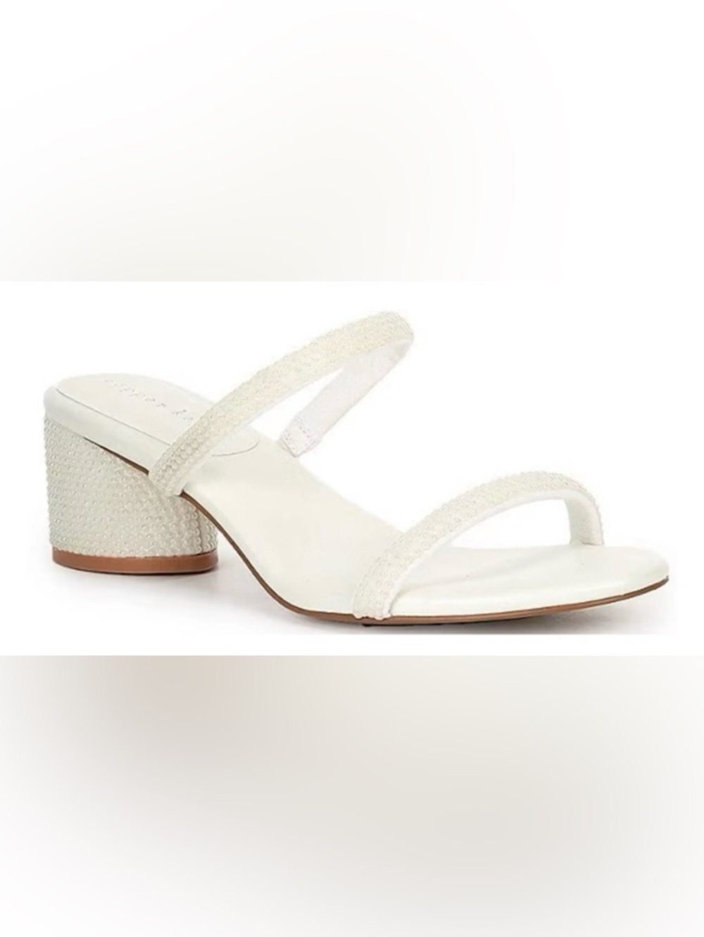Copper Key Ivory Two-Strap Block Heel Mule